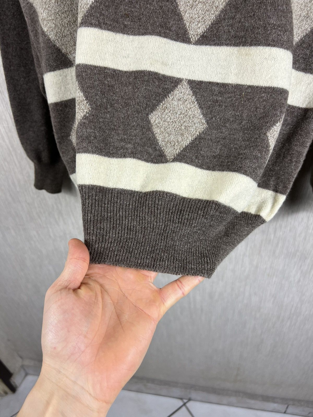Gran Sasso Vintage Gran Sasso diamond patterned wool polo sweater retro Size US S / EU 44-46 / 1 - 17 Thumbnail