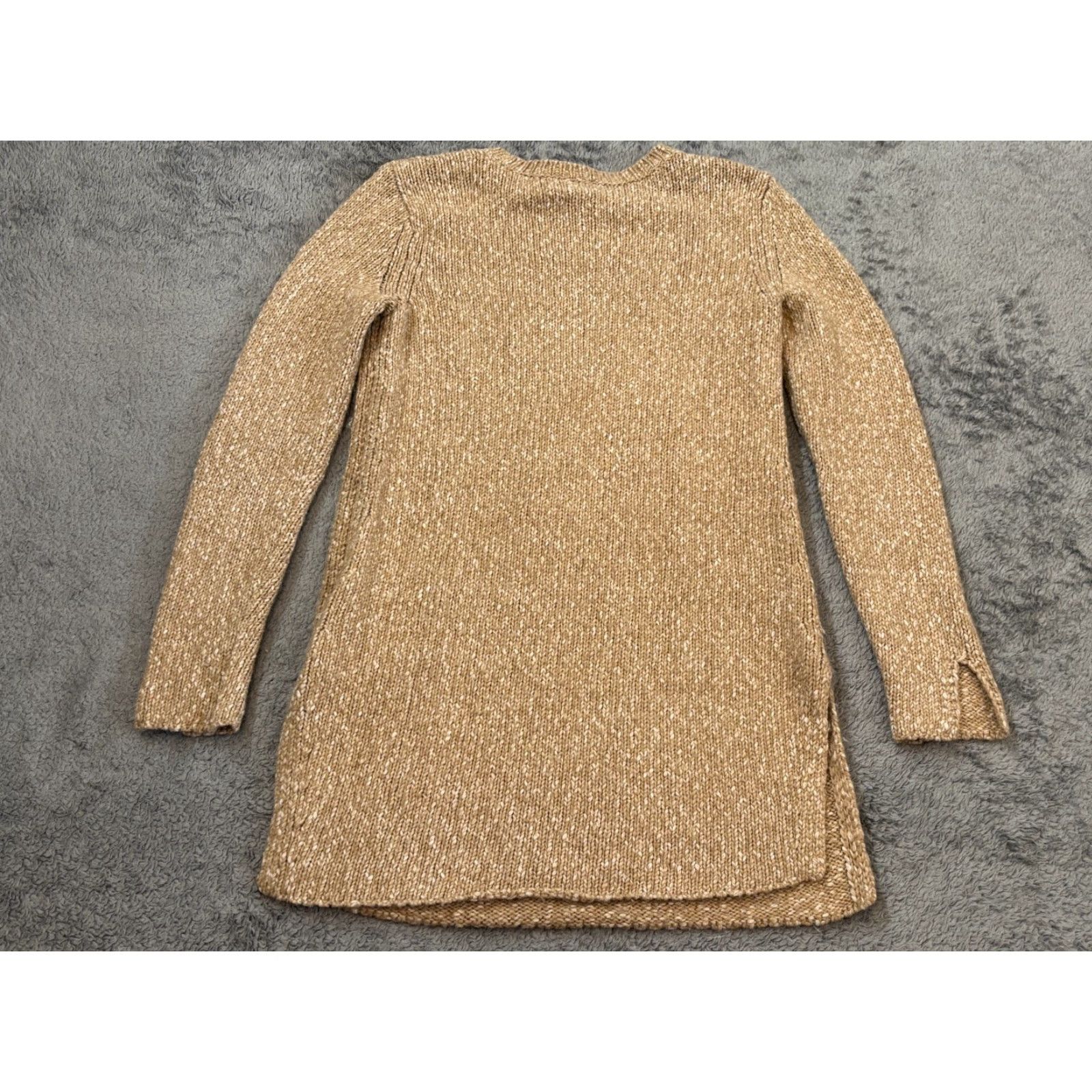 Gap Gap Sweater Tunic Beige Knit Long Sleeve Crew Neck Pullover Womens M, Casual, Regular, Size M, Gap, Solid Pattern Size M / US 6-8 / IT 42-44 - 5 Thumbnail