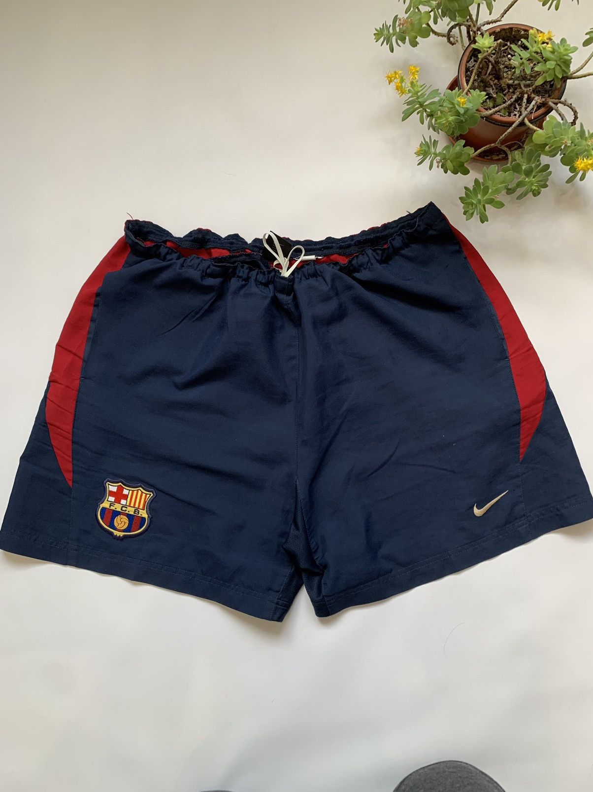 Pre-owned Nike X Soccer Jersey Vintage Nike Barcelona Shorts In Blue