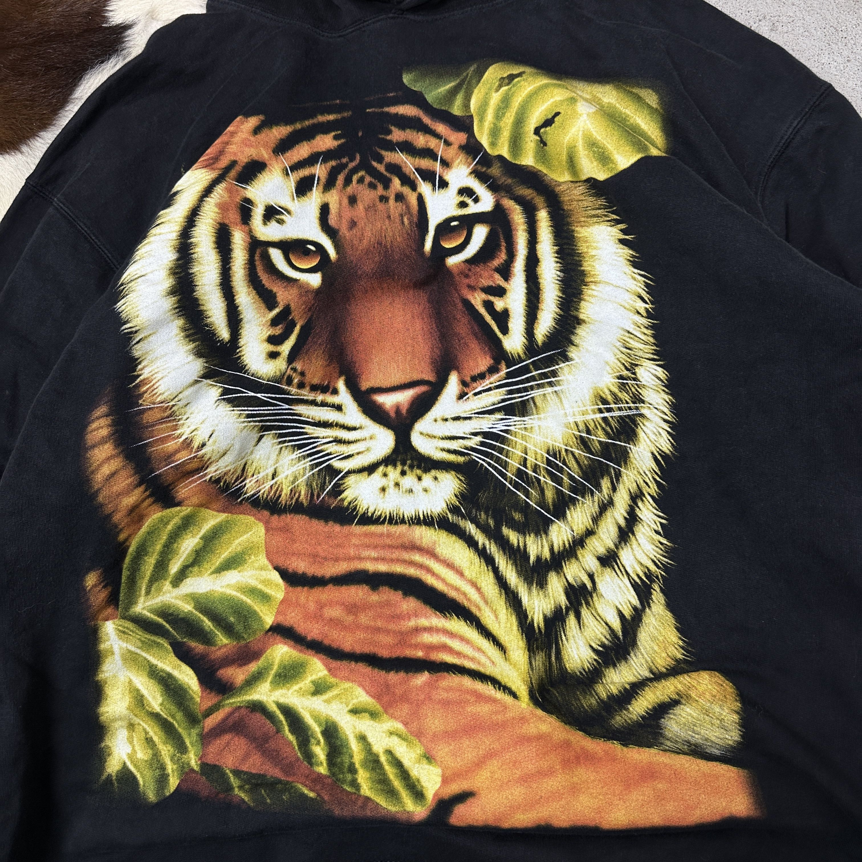 Vintage Vintage Streetwear Old School Oversize Tiger Hoodie 90s Size US XL / EU 56 / 4 - 2 Thumbnail