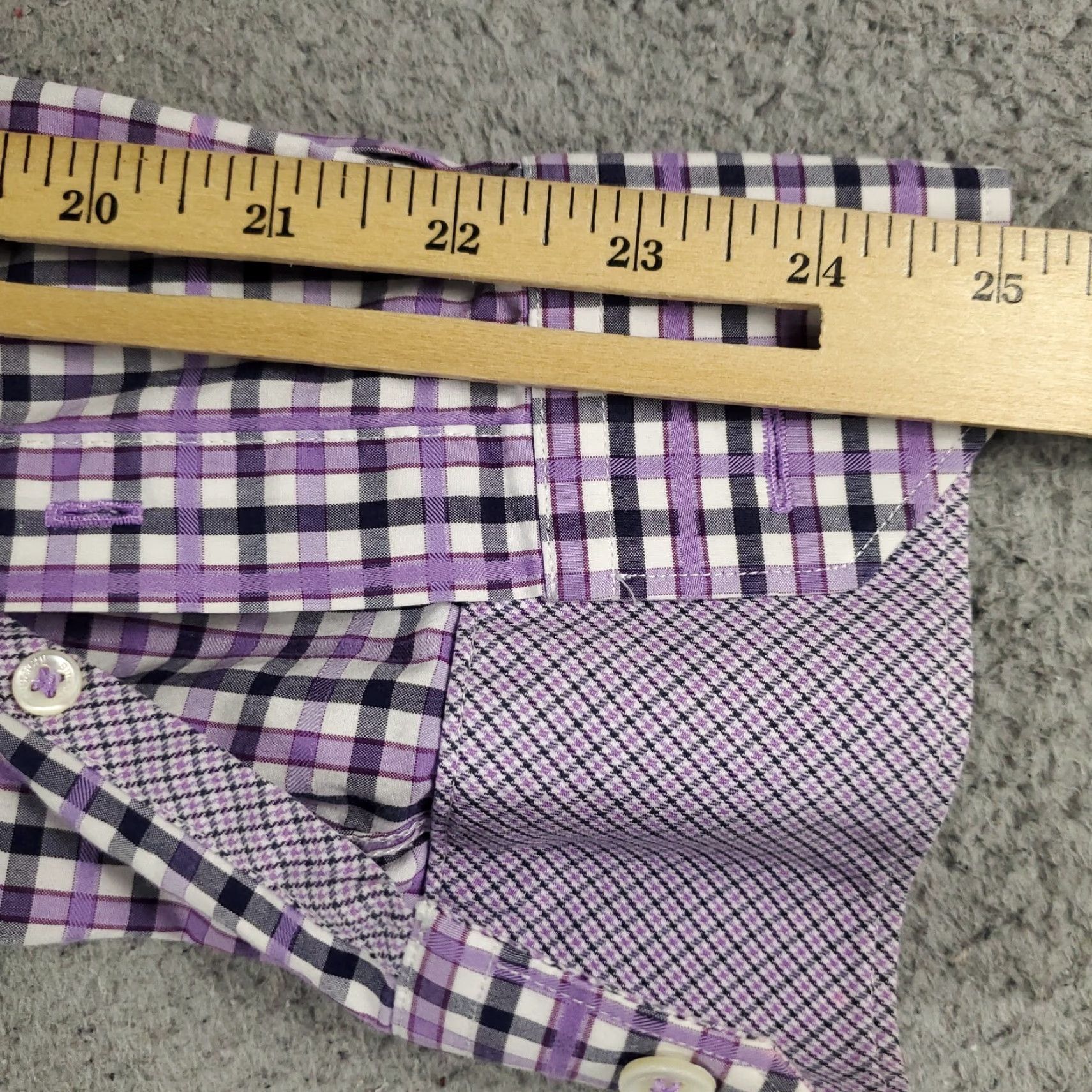 BUGATCHI Bugatchi Uomo Shirt Large Purple Plaid Button-Up Long Sleeve Mens Size US L / EU 52-54 / 3 - 7 Thumbnail