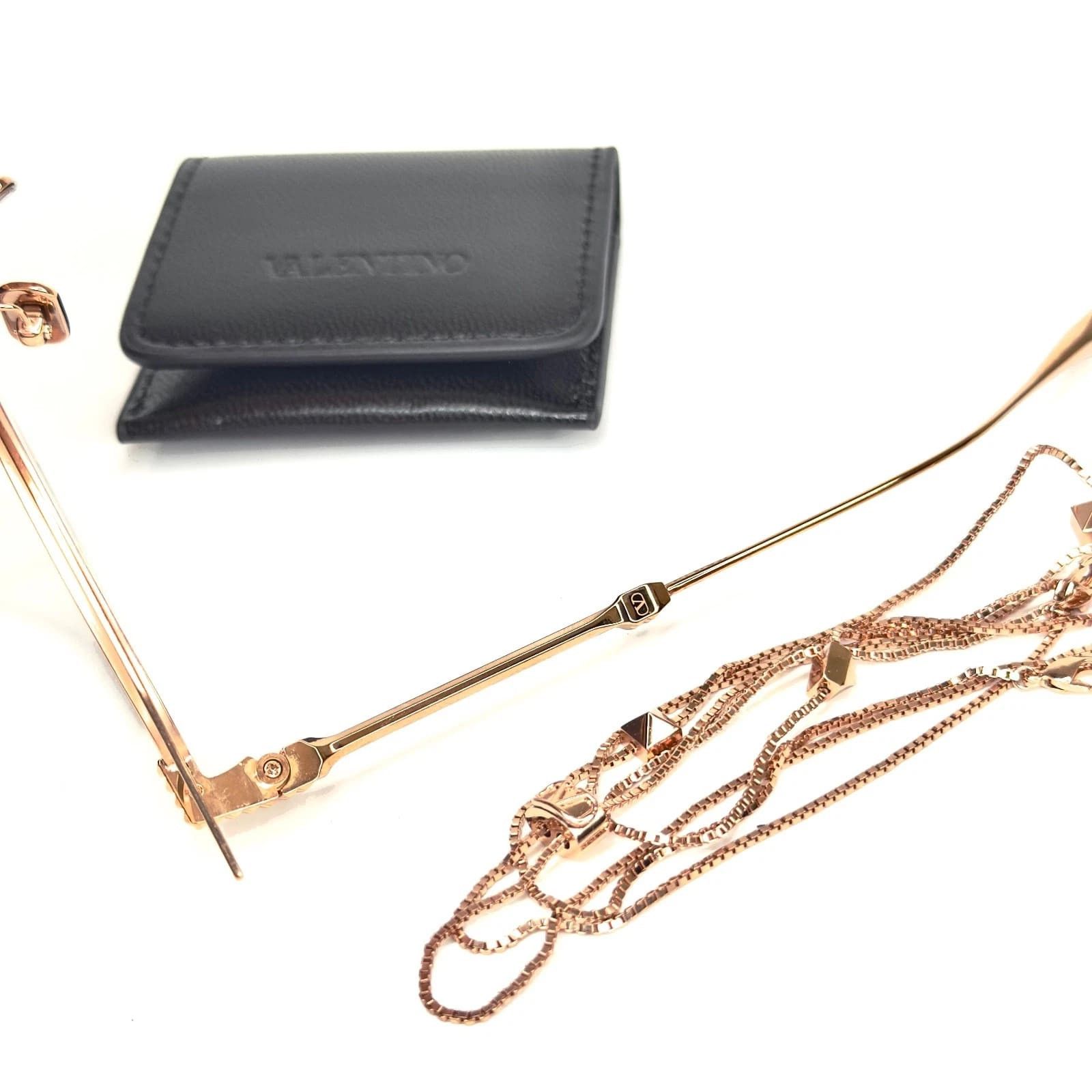 Valentino VALENTINO V-GLASSLINER VLX118 Gold Chain Pink VLX 118F Size ONE SIZE - 7 Thumbnail
