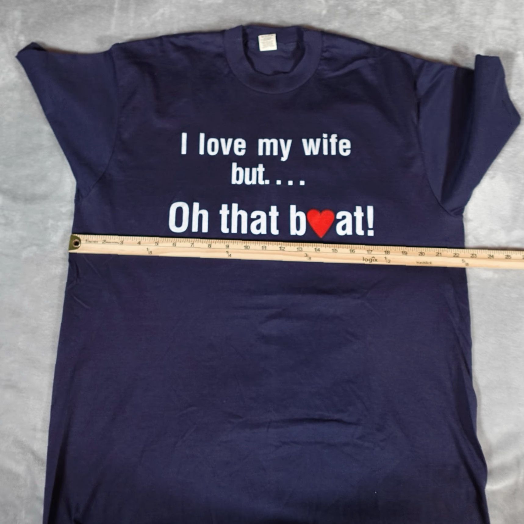 Vintage Vintage I Love My Wife But Oh That Boat T Shirt Mens XL Slim Funny 80s READ! Size US XL / EU 56 / 4 - 7 Thumbnail