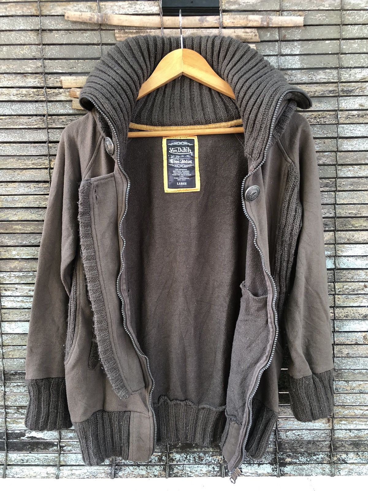 Vintage Vintage Y2K Von Dutch Fullzipper Sweater Punk Military Style Size US L / EU 52-54 / 3 - 5 Thumbnail