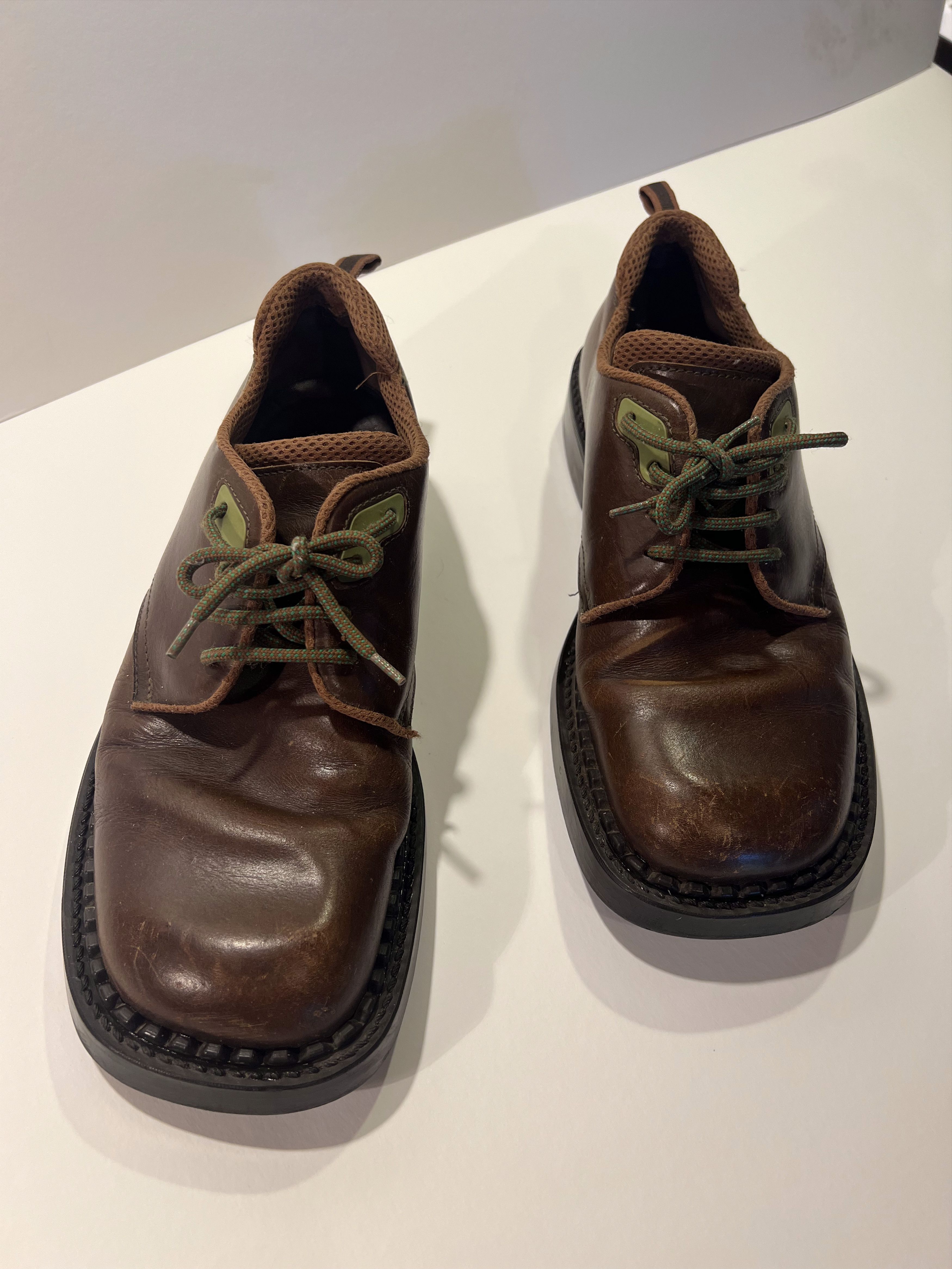 Miu Miu Miu Miu Archival / 1999 Men's Square Toe Laced Derby Shoes Size US 11 / EU 44 - 3 Thumbnail