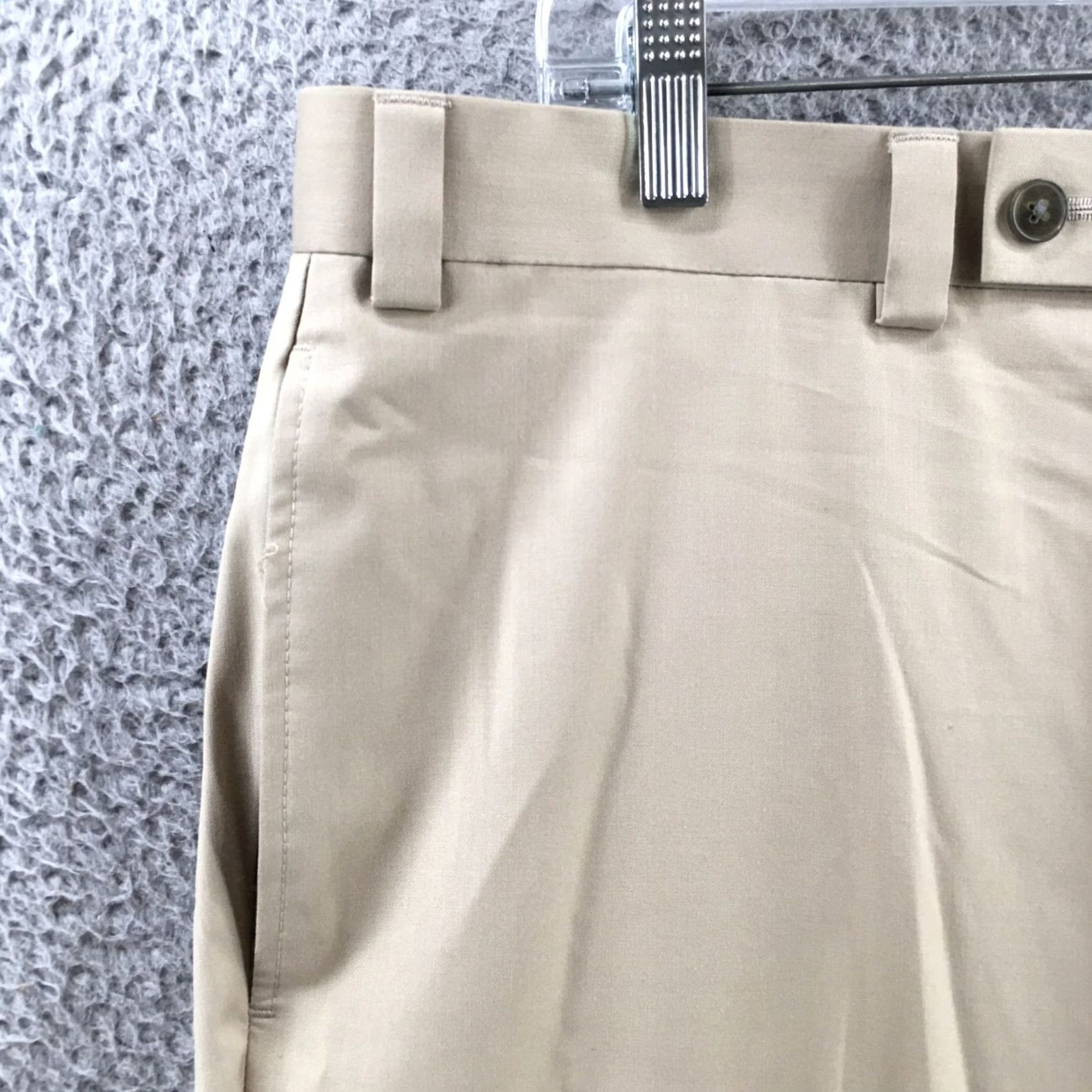Calvin Klein Calvin Klein Dress Pants Mens 38W x 29L Beige Mid Rise Flat Front Dress Pants Mens Beige Regular Straight Cut Pants Size US 38 / EU 54 - 3 Thumbnail
