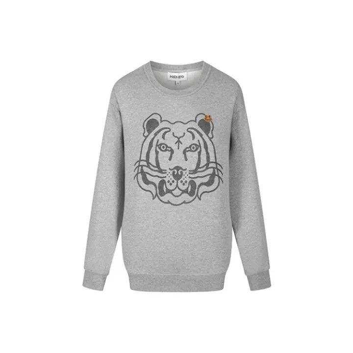 Kenzo KENZO Gray Tiger Graphic Cotton Sweatshirt for Women 0079 Size XL / US 12-14 / IT 48-50 - 1 Thumbnail