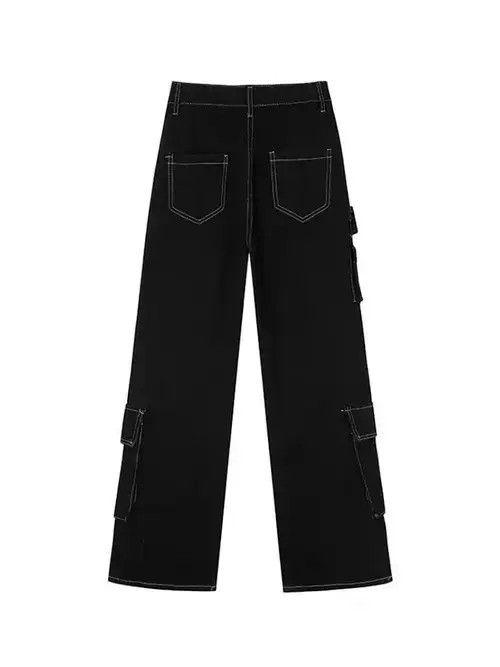 Japanese Brand Black Cargo Carpenter Denim Jeans Size US 32 / EU 48 - 2 Thumbnail