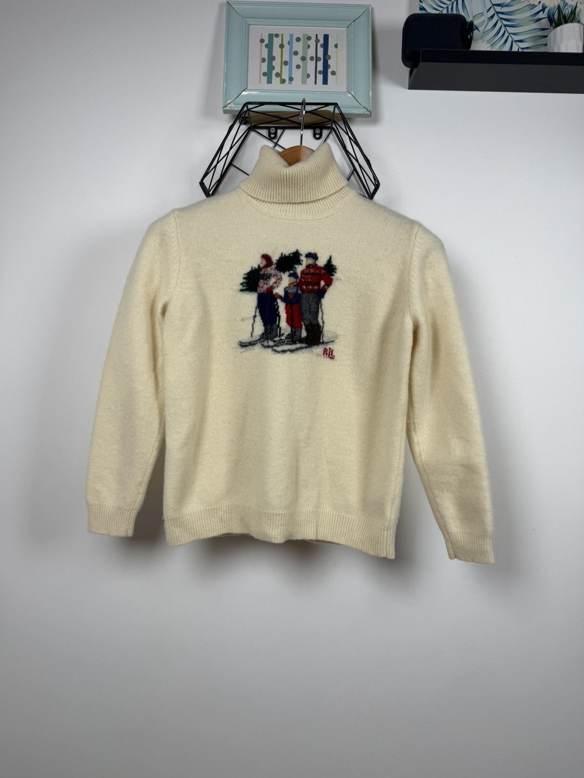 Lauren Ralph Lauren Rare Ralph Lauren Ski Family Scene Lambswool Sweater Size L / US 10 / IT 46 - 1 Thumbnail