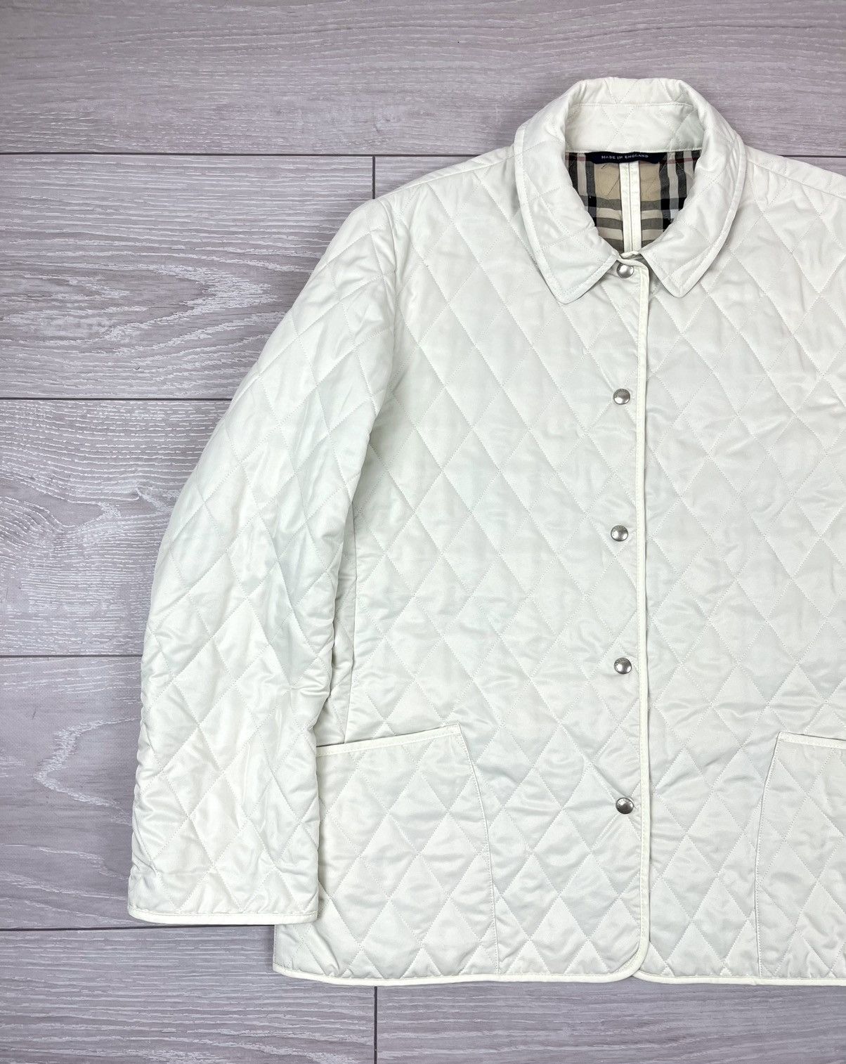 Burberry Burberry London White Quilted Nova Check Womens Jacket Size L / US 10 / IT 46 - 5 Thumbnail