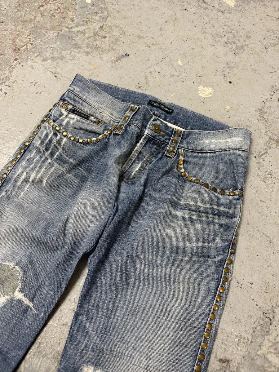 Dolce & Gabbana SS2006 Dolce & Gabbana Studded Blue Denim Jeans Size US 30 / EU 46 - 6 Thumbnail