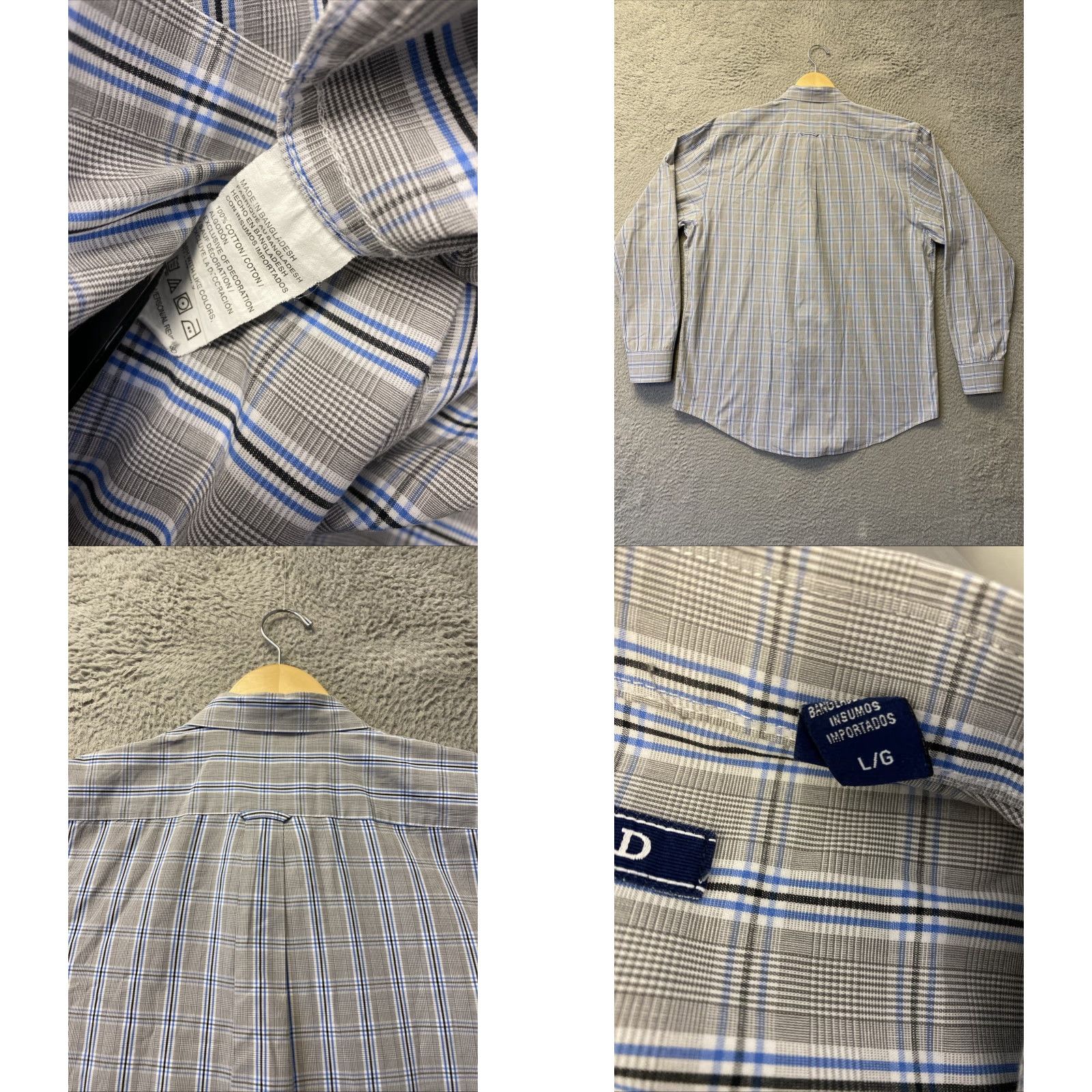 Izod IZOD Button-Up Shirt Men L Gray Plaid Casual Classic 162-11 Size US L / EU 52-54 / 3 - 8 Thumbnail