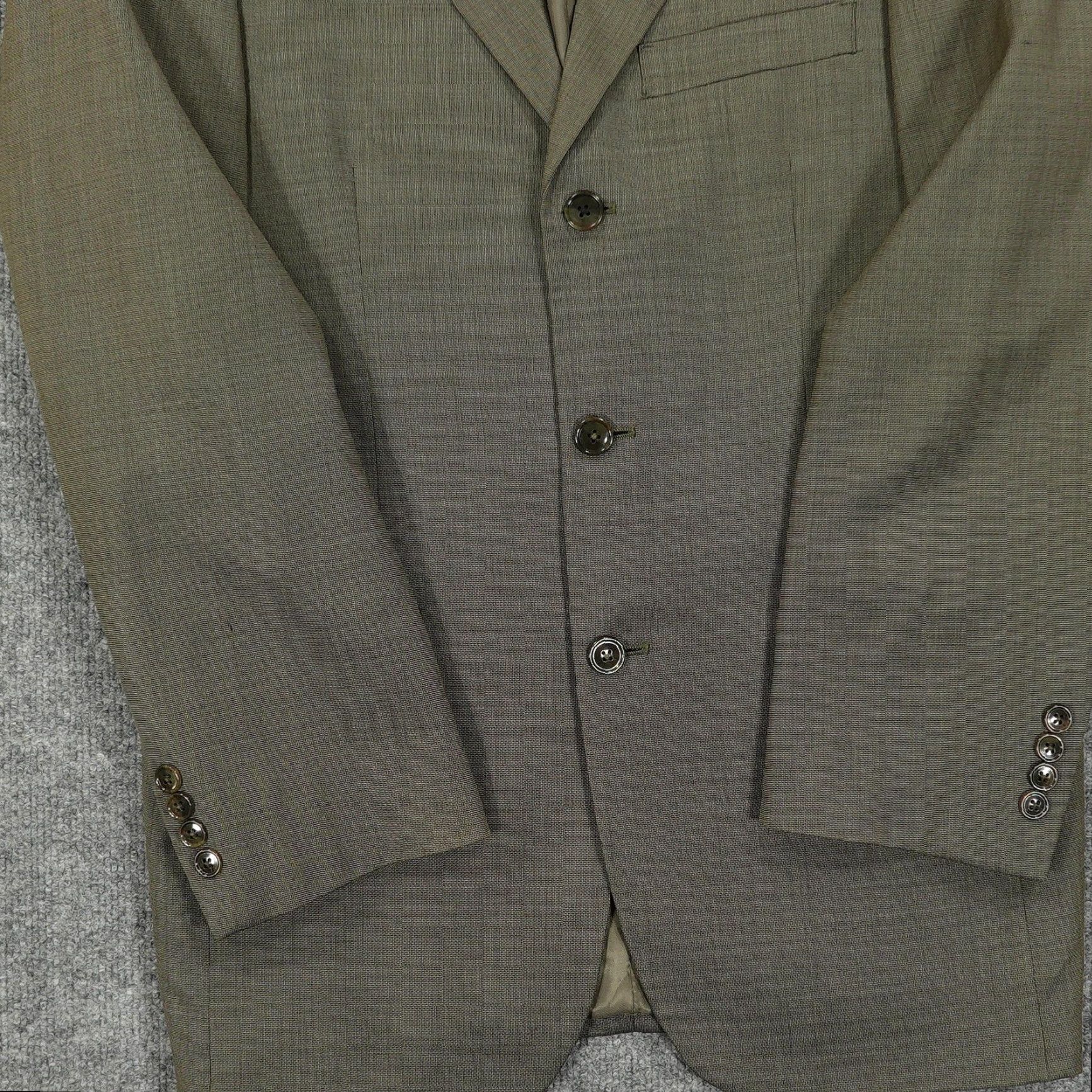 Vintage VINTAGE Andrew Fezza Suit Jacket Mens 36R Green Wool 3 Button Notch Lapel Lined Size 36R - 3 Thumbnail