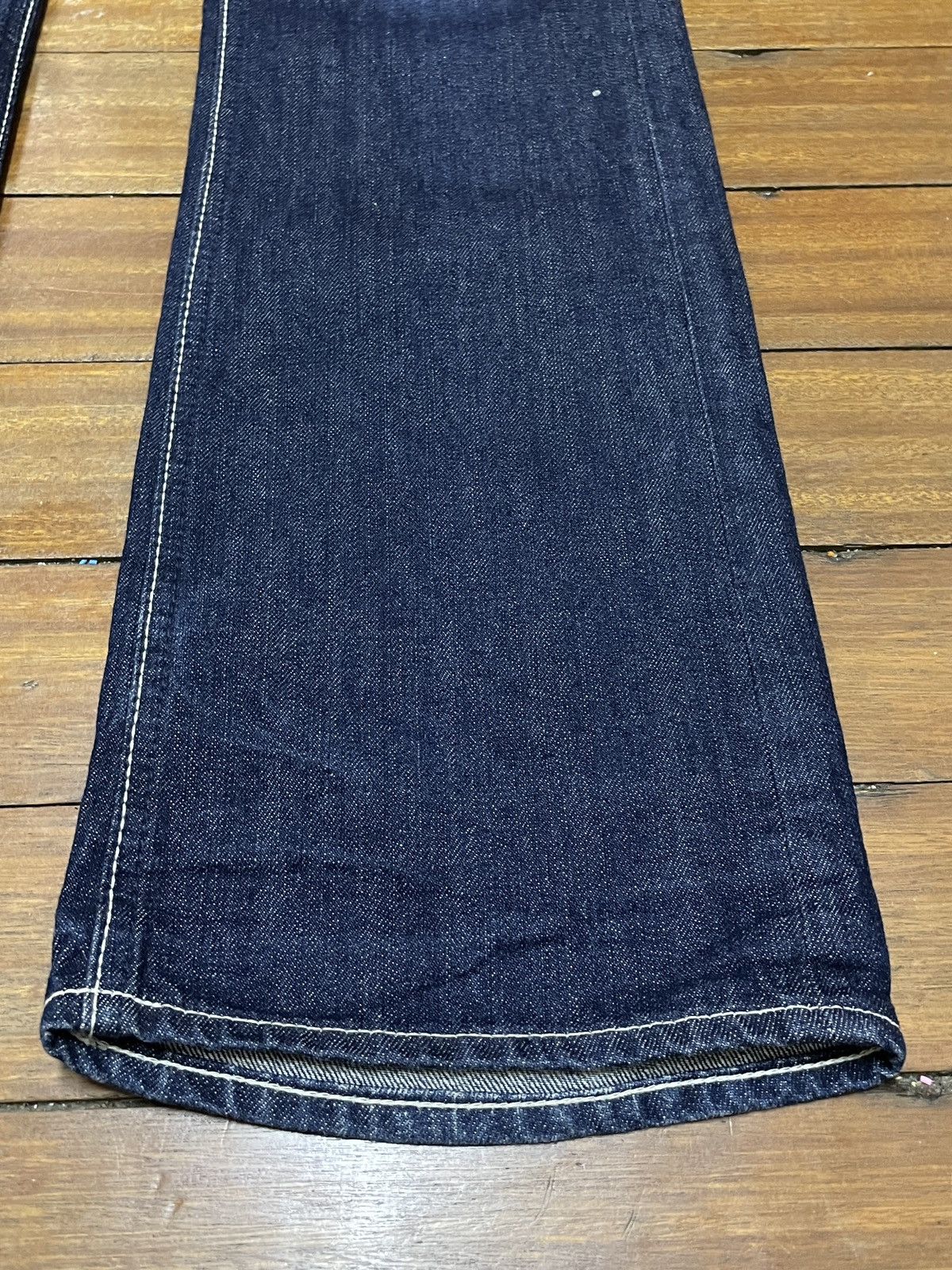 Japanese Brand × Le Grande Bleu (L.G.B.) × Murder License Rare Design Vintage Brand Murder License Flared Jeans 1990s Size US 33 - 6 Thumbnail