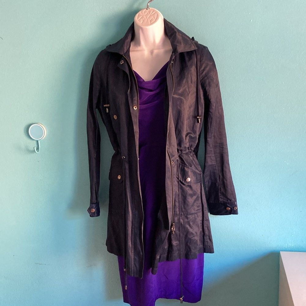 Joie Joie Eisner Utility Jacket XS Navy Blue Hip Length Trench Co Size XS / US 0-2 / IT 36-38 - 15 Thumbnail