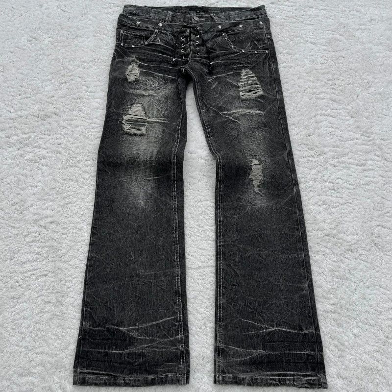 Vintage Gothic Retro Micro Flared Jeans Size US 32 / EU 48 - 1 Thumbnail