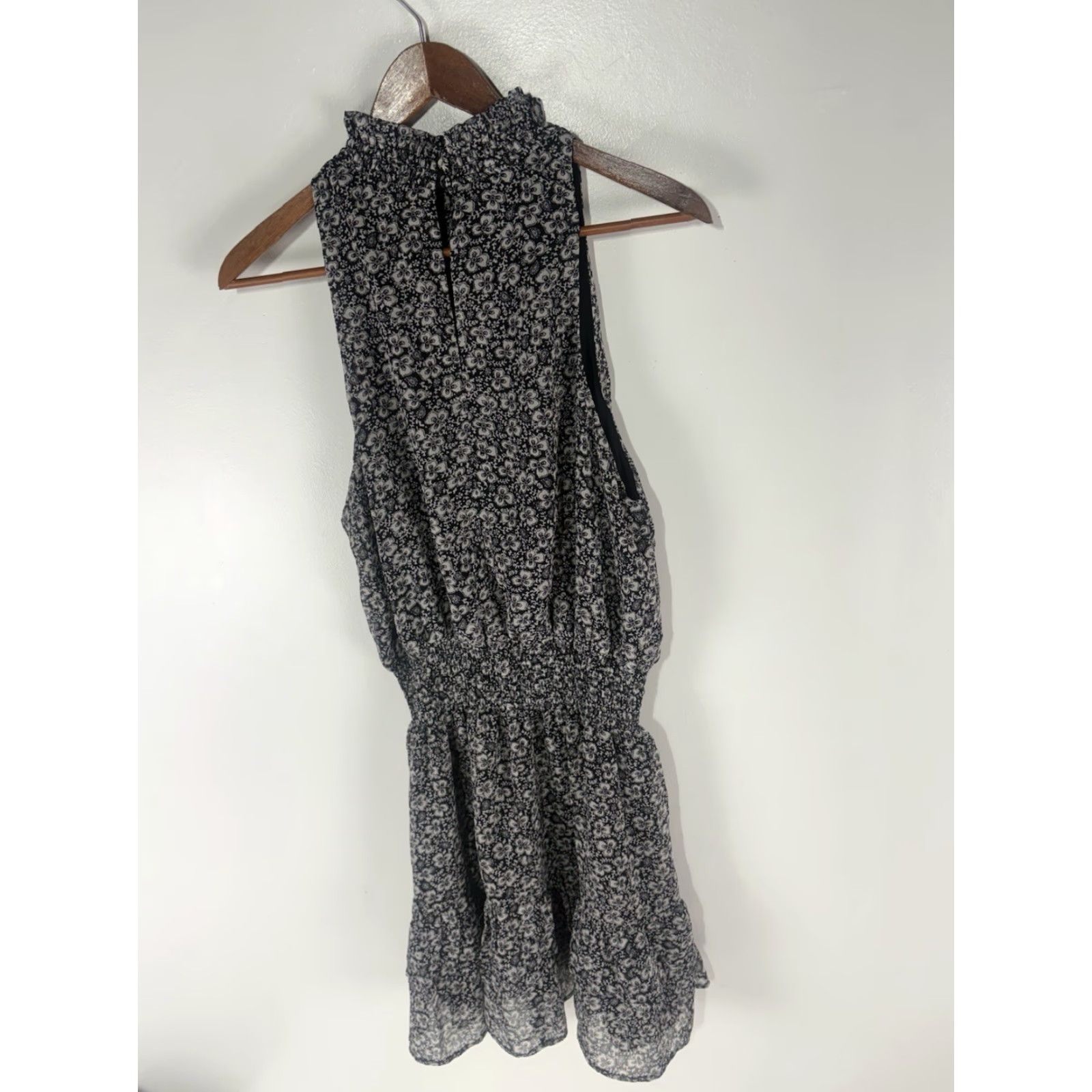 Vintage Olivia Grey Blk/Wht Floral Hi Neck Sleeveless Midi Dress Womens Size L Size L / US 10 / IT 46 - 4 Thumbnail