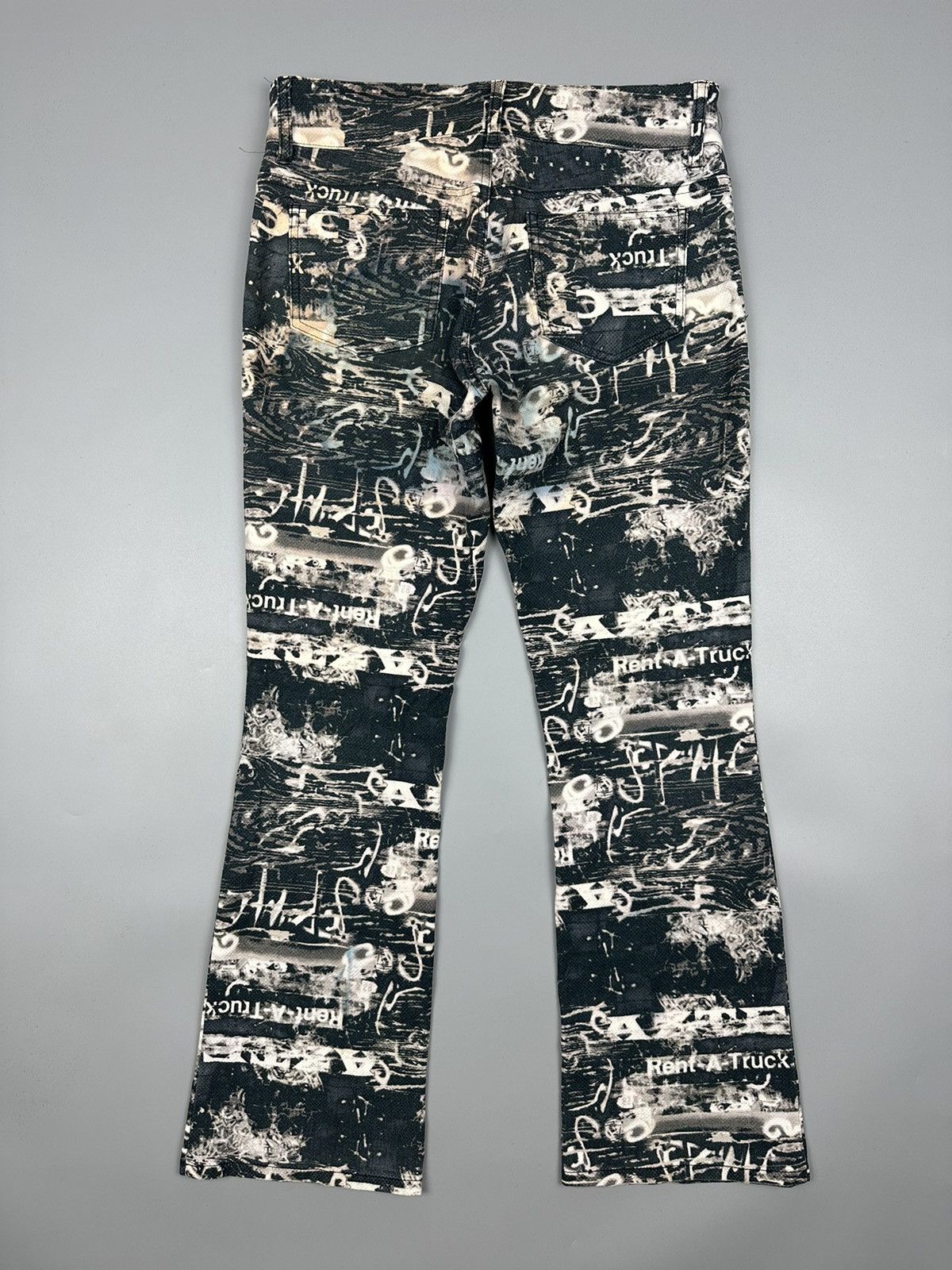 If Six Was Nine × Le Grande Bleu (L.G.B.) 🔥Sick🔥Vintage Batsu Full Printed Flared Pants Size US 32 / EU 48 - 2 Thumbnail