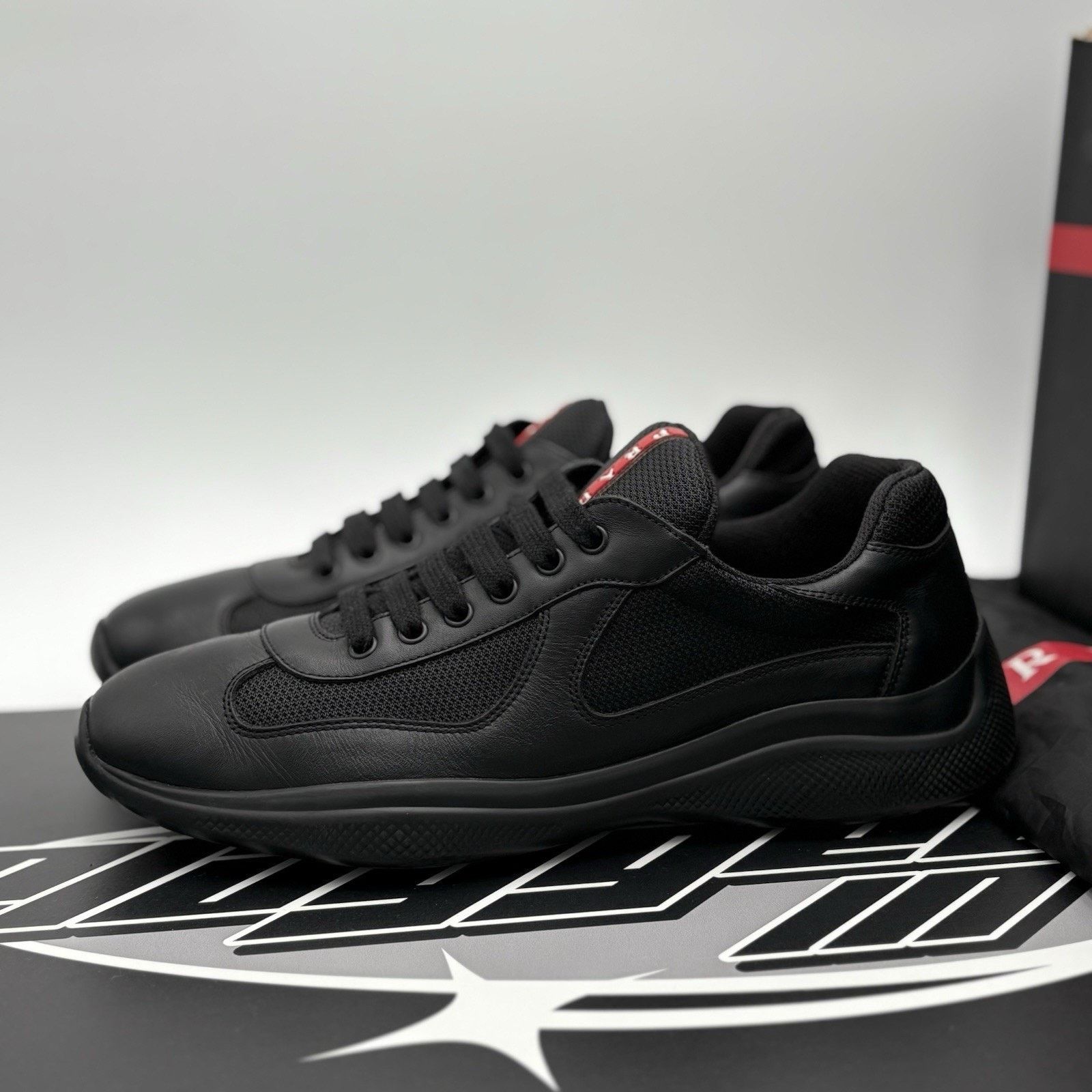 Prada Prada Americas Cup ' Black Leather ' | SUPER CLEAN! Size US 10 / EU 43 - 1 Thumbnail