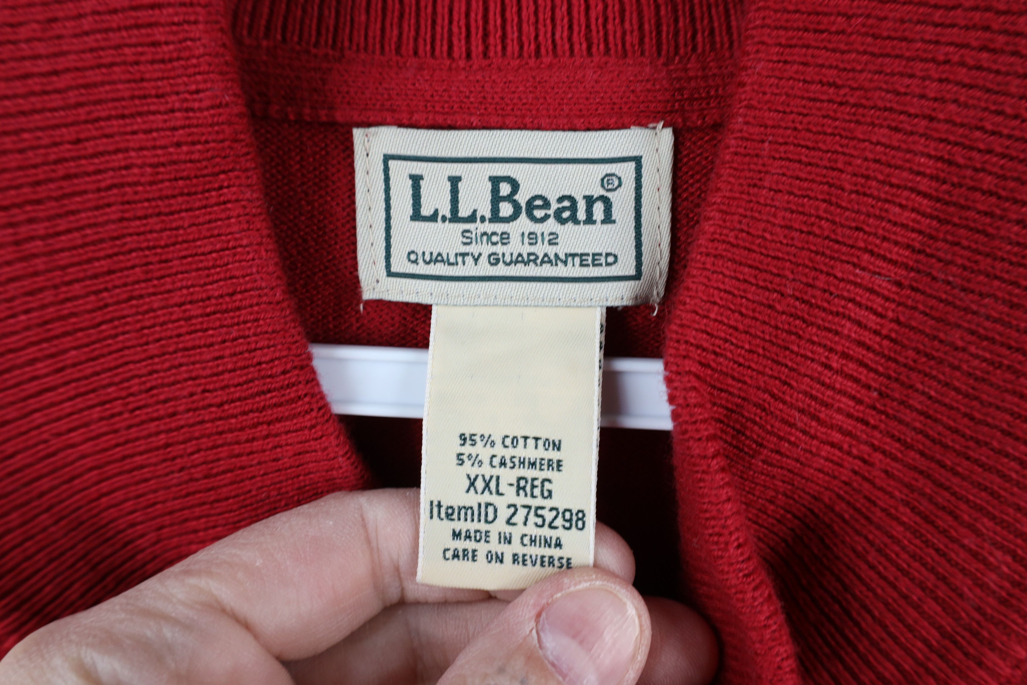 L.L. Bean × Vintage Vintage LL Bean Cashmere Blend Half Zip Pullover Sweater Red Size US XXL / EU 58 / 5 - 5 Thumbnail