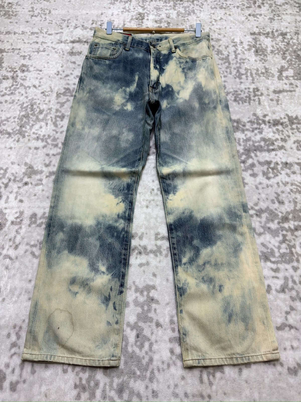 Edwin Edwin 503 Vintage Distressed Acid Wash Denim Regular Fit Size US 30 / EU 46 - 1 Thumbnail