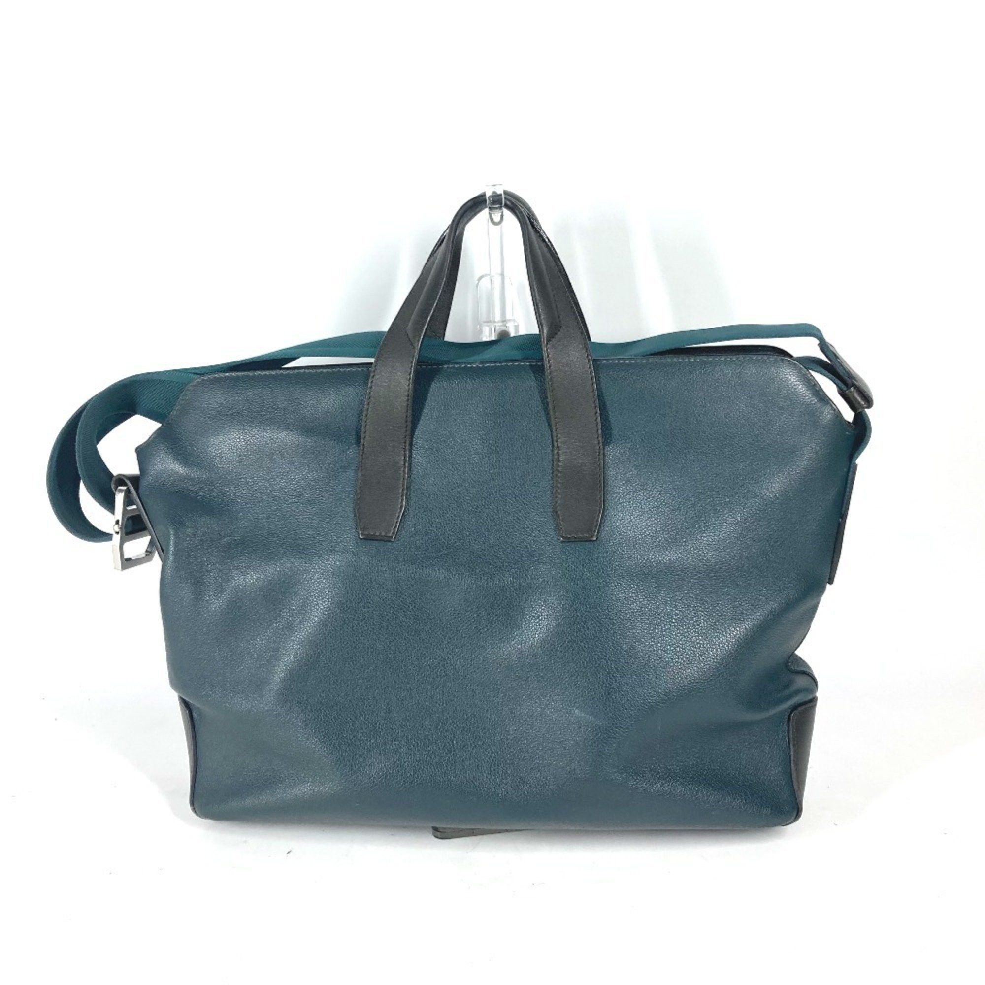 Hermes Hermes Bicolor Porto Document City News Bag Handbag Tote Leather Men's Green Size ONE SIZE - 1 Thumbnail