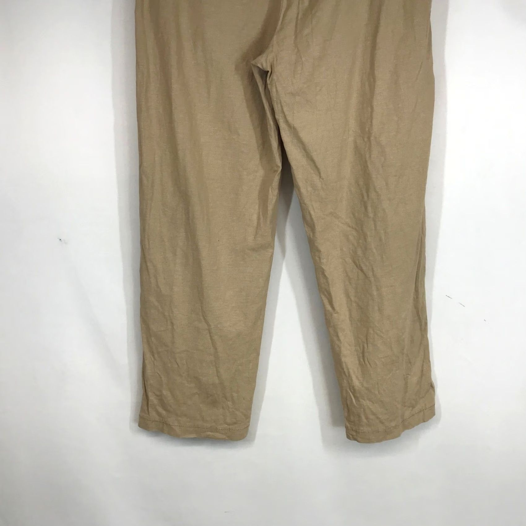 Vintage Lila Ryan Paperbag Waist Linen Blend Pants Small Tan Beige Straight Leg Tie Belt Pockets Women Size 28" / US 6 / IT 42 - 6 Thumbnail