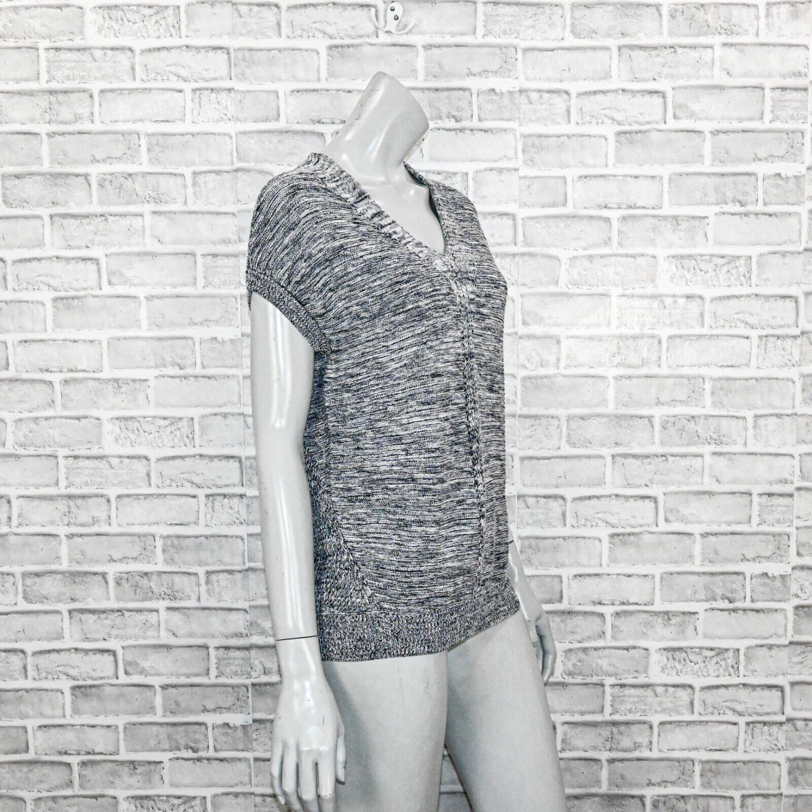 Vince VINCE Vneck Cotton blend knit Cap sleeve Sweater top Grey Size XS / US 0-2 / IT 36-38 - 3 Thumbnail
