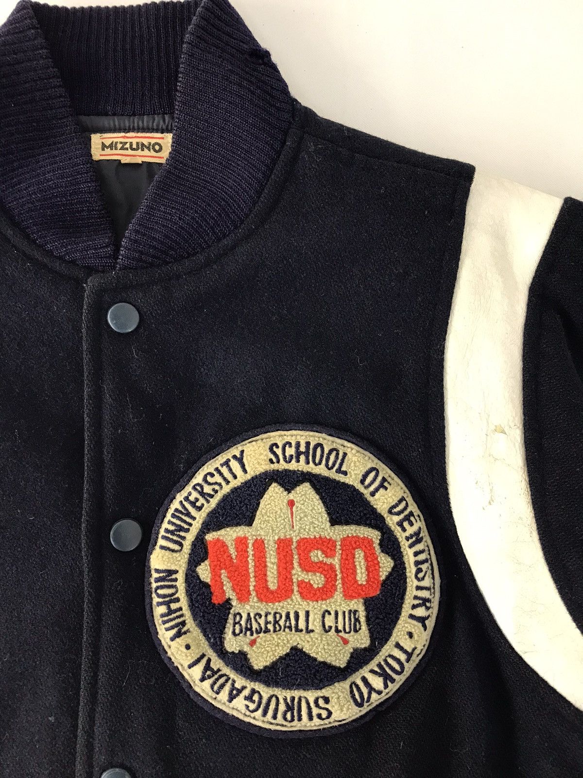 Mizuno × Vintage Vtg Mizuno Nuso Baseball Club Varsity Jacket Distressed Size US M / EU 48-50 / 2 - 4 Thumbnail