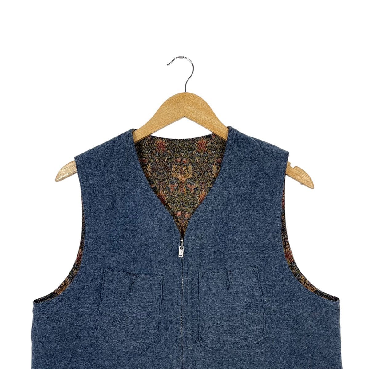 Vintage Vintage Japanese Reversible Denim Vest Floral Lining Size US L / EU 52-54 / 3 - 2 Thumbnail