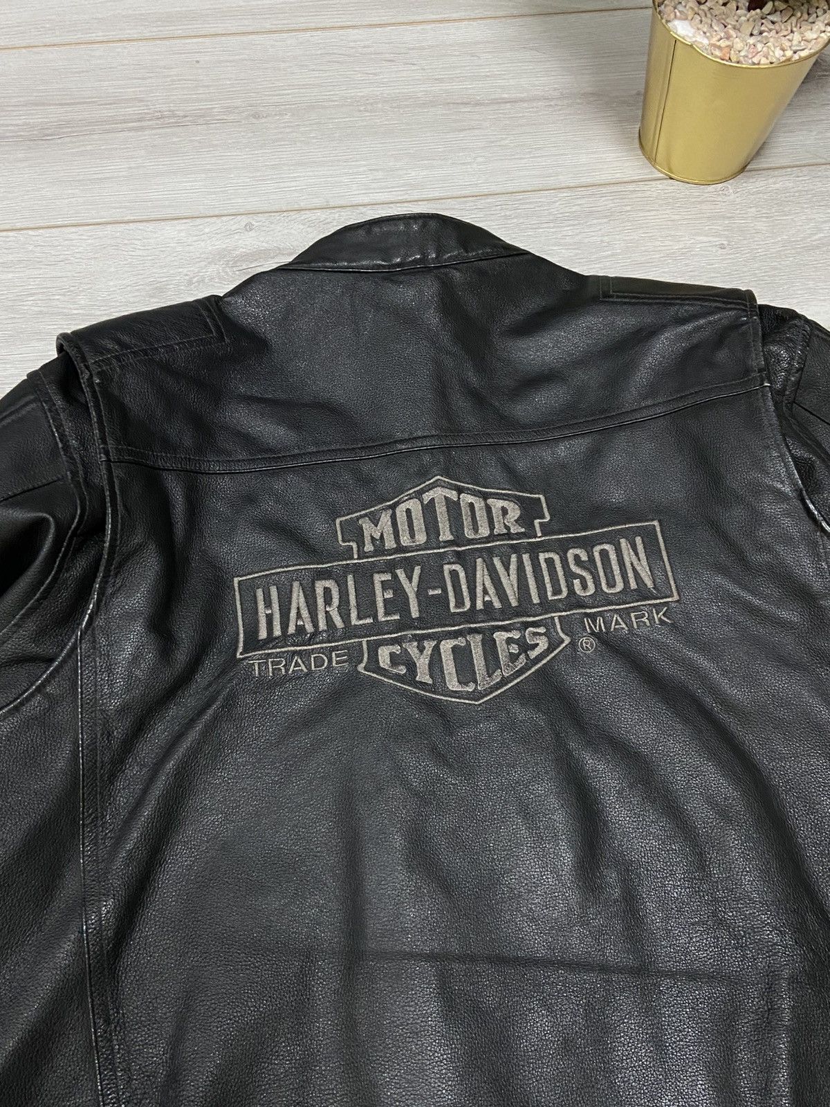 Vintage Harley Davidson big logo vintage leather racing jacket Size US L / EU 52-54 / 3 - 9 Thumbnail