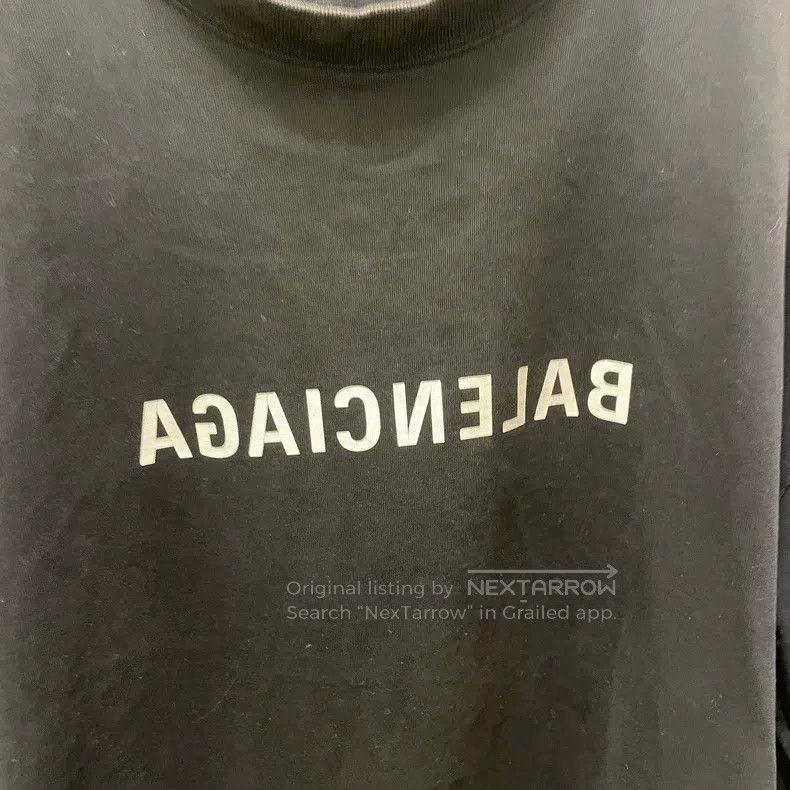 Balenciaga Balenciaga Reversed Print Letter Short Sleeve L Size Size US L / EU 52-54 / 3 - 3 Thumbnail