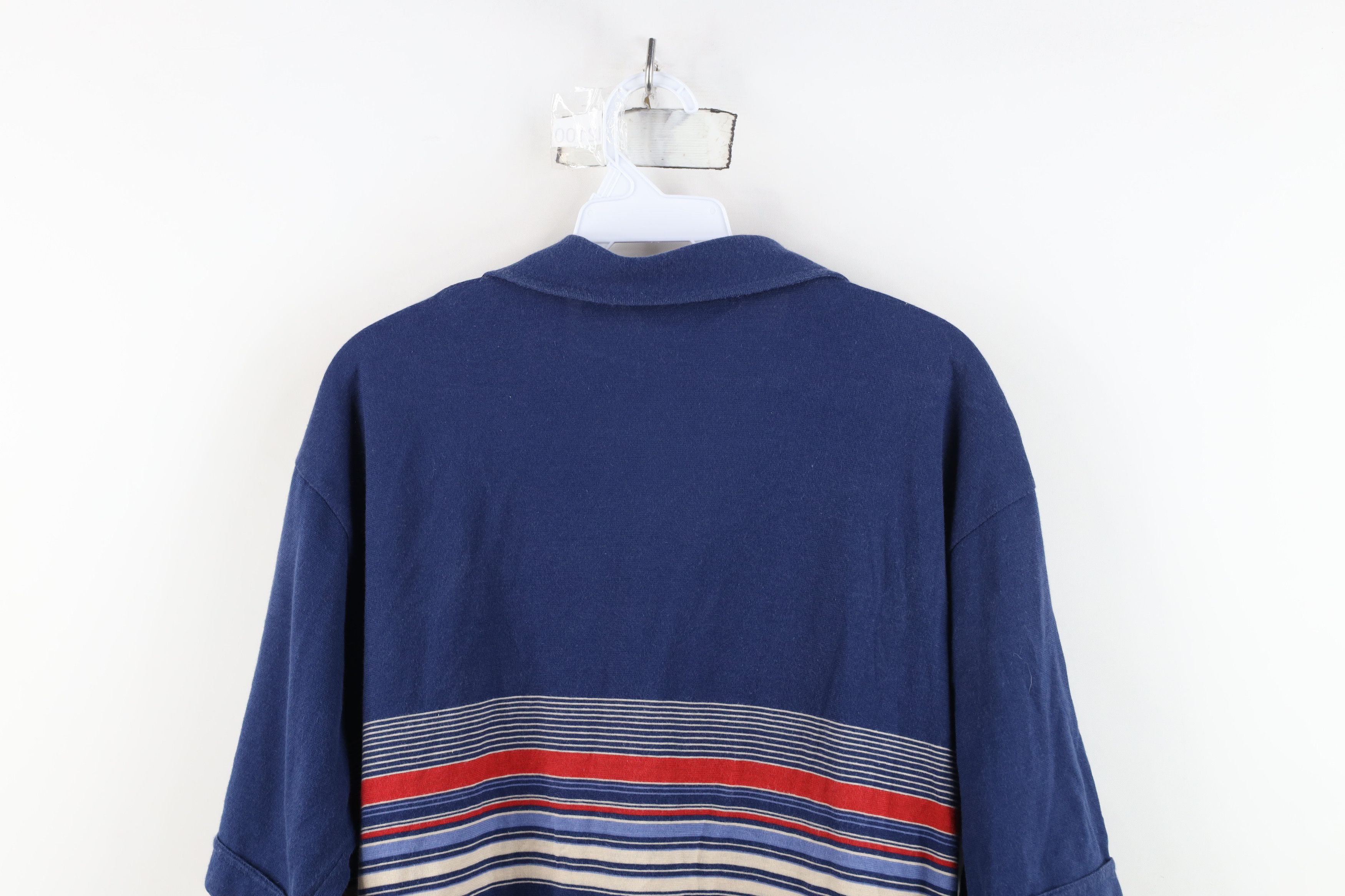 Vintage Vintage 70s Streetwear Striped Collared Golf Polo Shirt Blue Size US XL / EU 56 / 4 - 13 Thumbnail