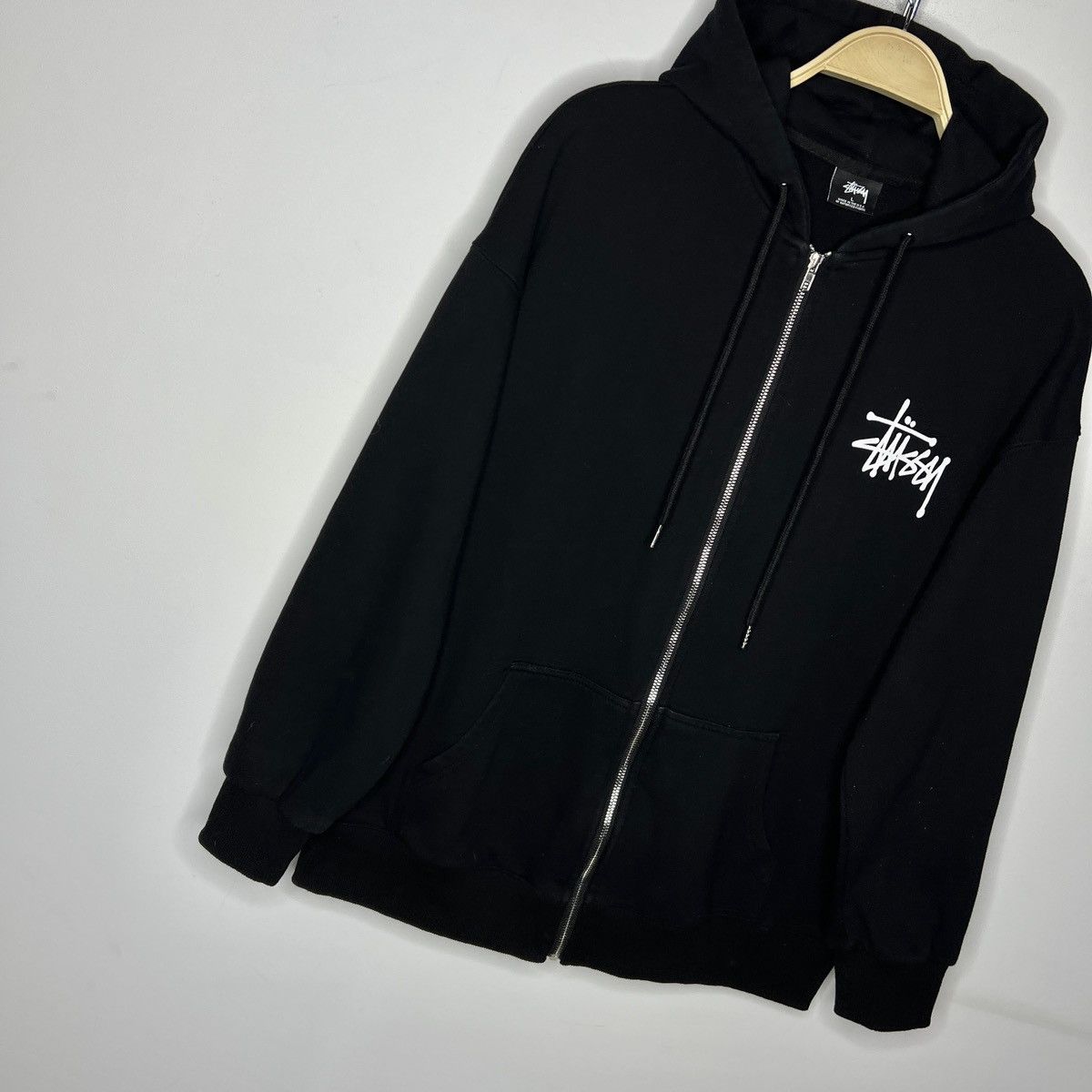 Stussy Stussy Zip Up Hoodie Sweatshirt Hooded Big Spellout Logo Size US L / EU 52-54 / 3 - 3 Thumbnail
