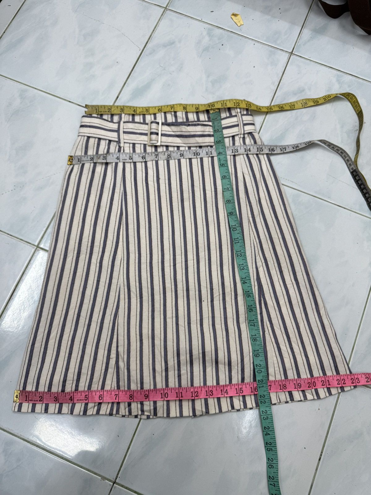 Loro Piana 🔥🔥🔥ARCHIVE LORO PIANA BELTED STRIPE SKIRTS Size 27" / US 4 / IT 40 - 10 Thumbnail
