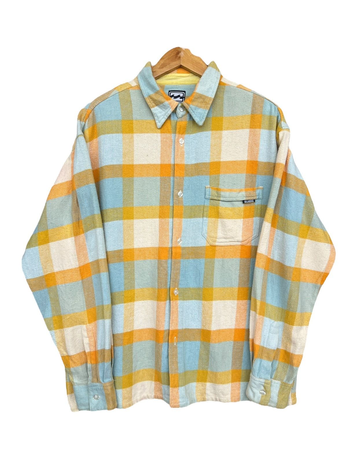 Billabong Billabong Checkered Blue Yellow Button Up Flannel Shirt Size US L / EU 52-54 / 3 - 1 Thumbnail
