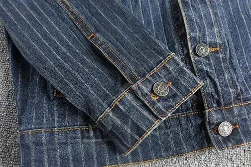 Other American Retro Striped Old Vintage Washed Denim Jacket Size US XL / EU 56 / 4 - 6 Thumbnail