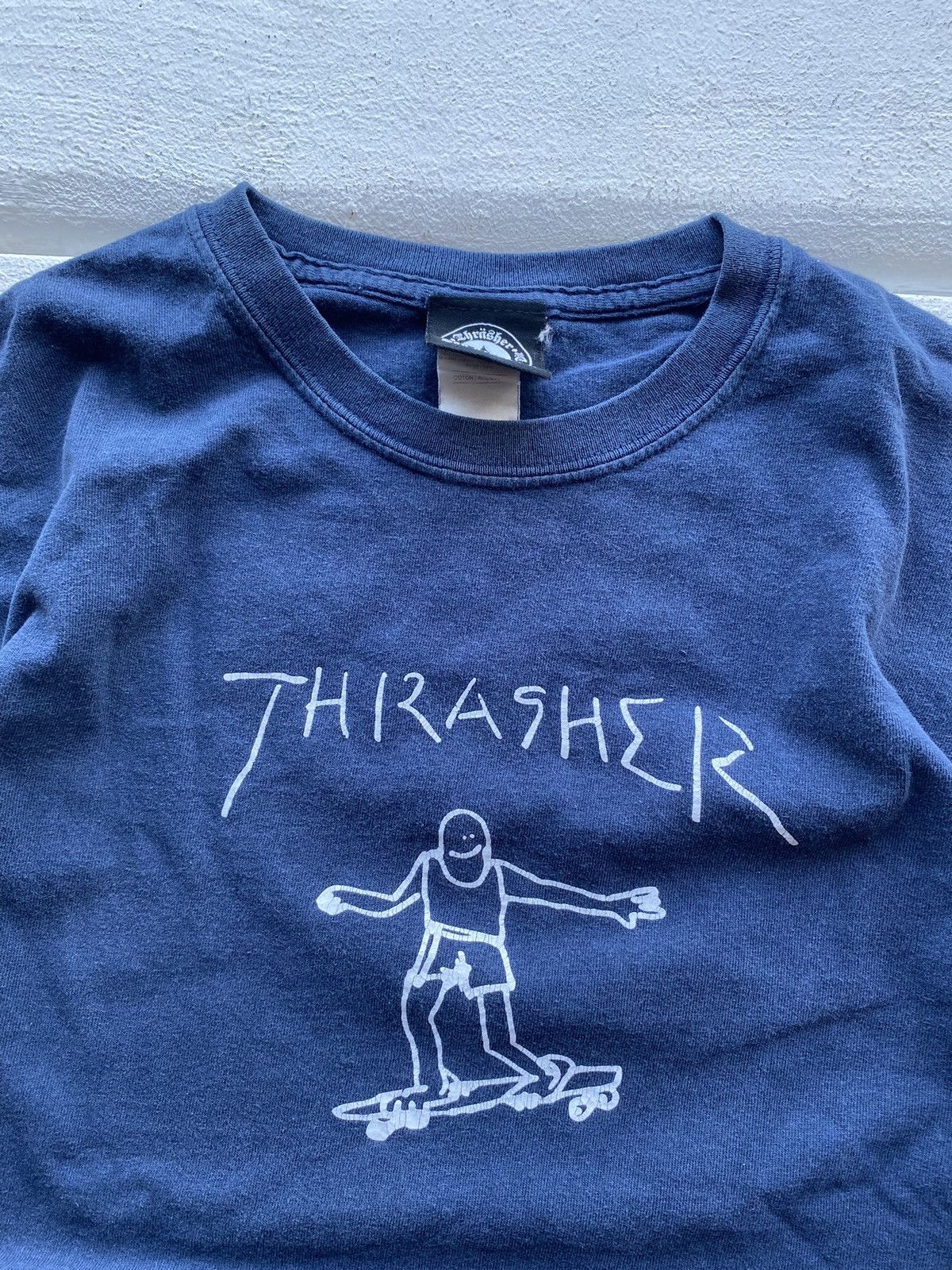 Thrasher × Vintage 🔥Thrasher Skategang Blue Tee Mens Medium Punk Opium Size US M / EU 48-50 / 2 - 2 Thumbnail