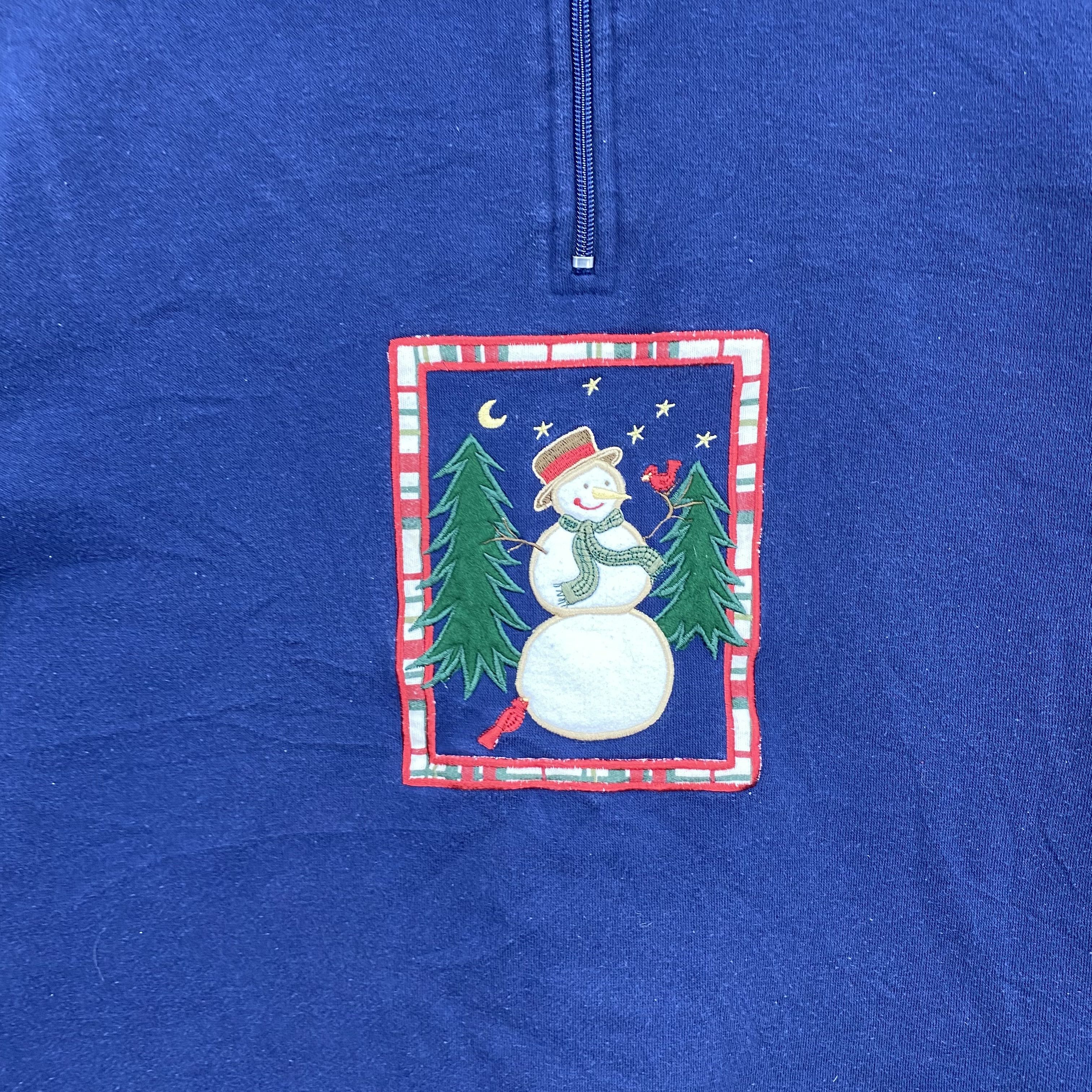 Vintage Vintage 90s Snowman Christmas Sweater Sweatshirt Pullover Size US L / EU 52-54 / 3 - 7 Thumbnail