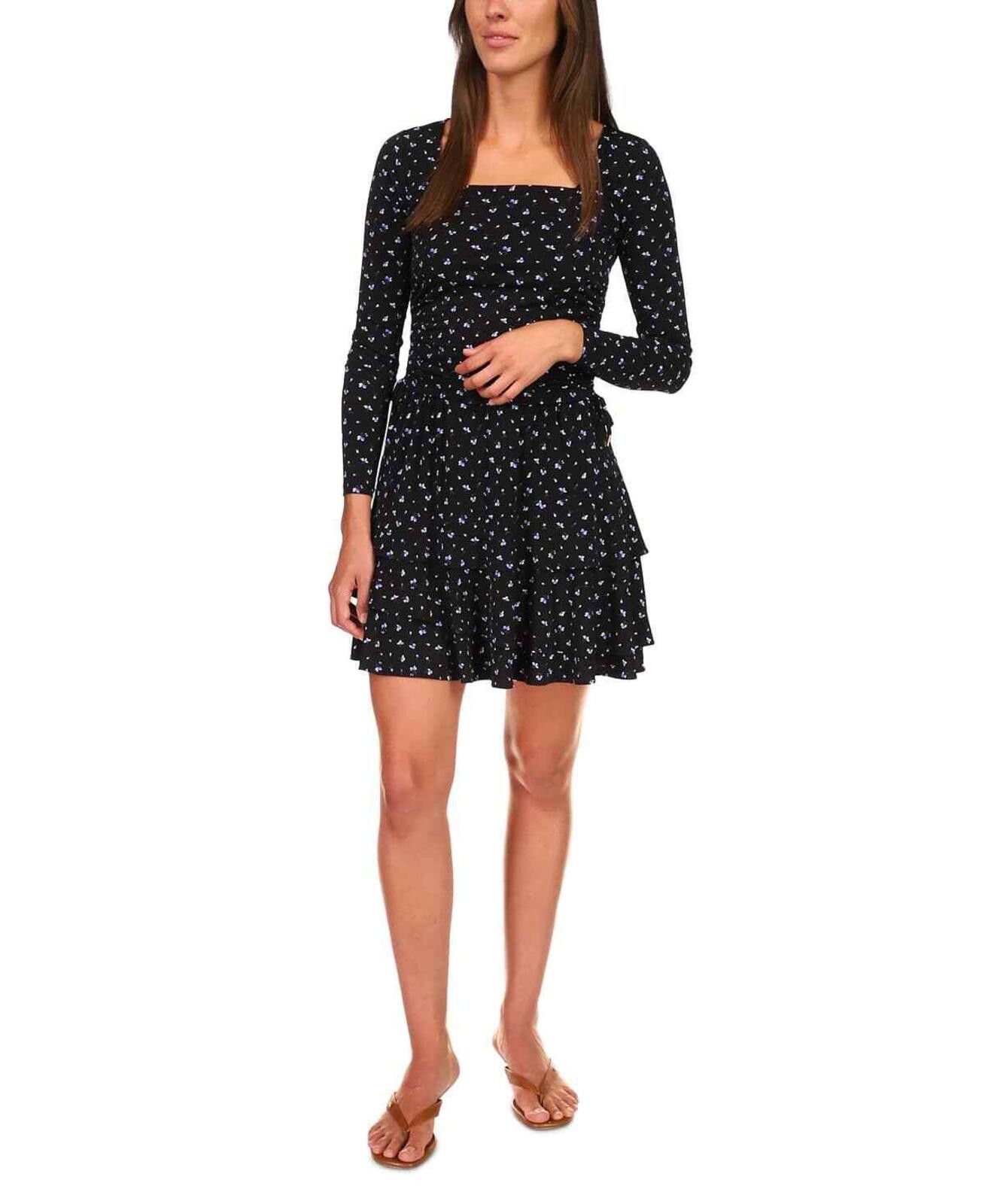 Michael Kors MICHAEL Michael Kors Women's Blue Floral-Print Tiered Skirt Size 36" / US 14 / IT 50 - 4 Thumbnail