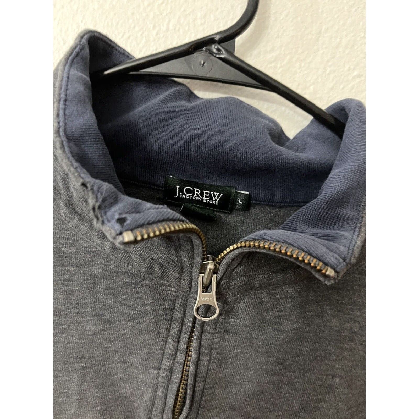 J.Crew J.CREW Sweater Adult Large Dark Gray Cotton 1/4 Zip Pullover Mens Size US L / EU 52-54 / 3 - 2 Thumbnail
