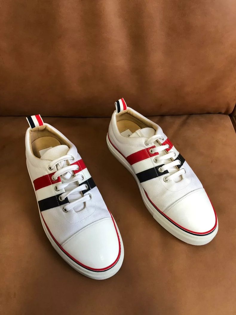 Thom Browne Thom Browne Three-color striped woven leather shoes Size US 8 / EU 41 - 1 Thumbnail