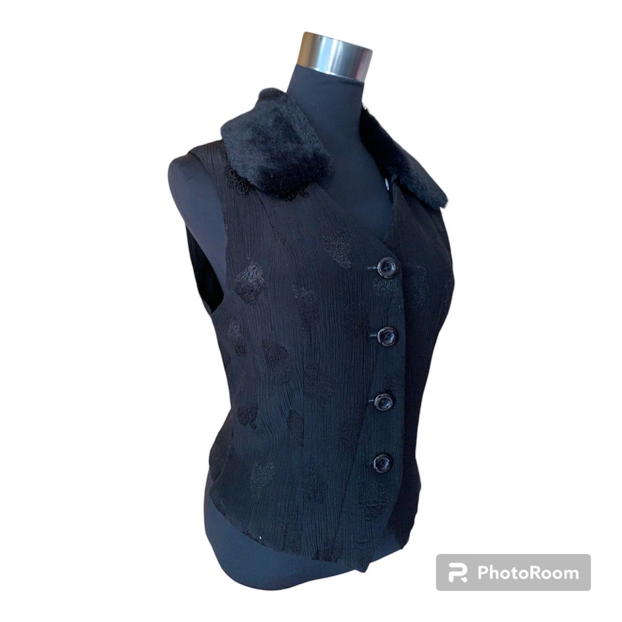 Vintage Vintage 90s Silk Fur Lined Button-Up Vest Size M / US 6-8 / IT 42-44 - 18 Thumbnail