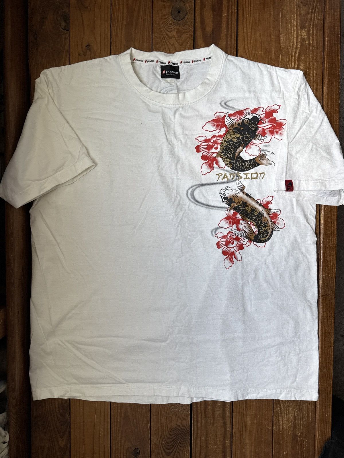 Ed Hardy × Vintage Vintage Y2K Pansion Ed Hardy Style Koi Fish White Tee Shirt Size US XL / EU 56 / 4 - 1 Thumbnail