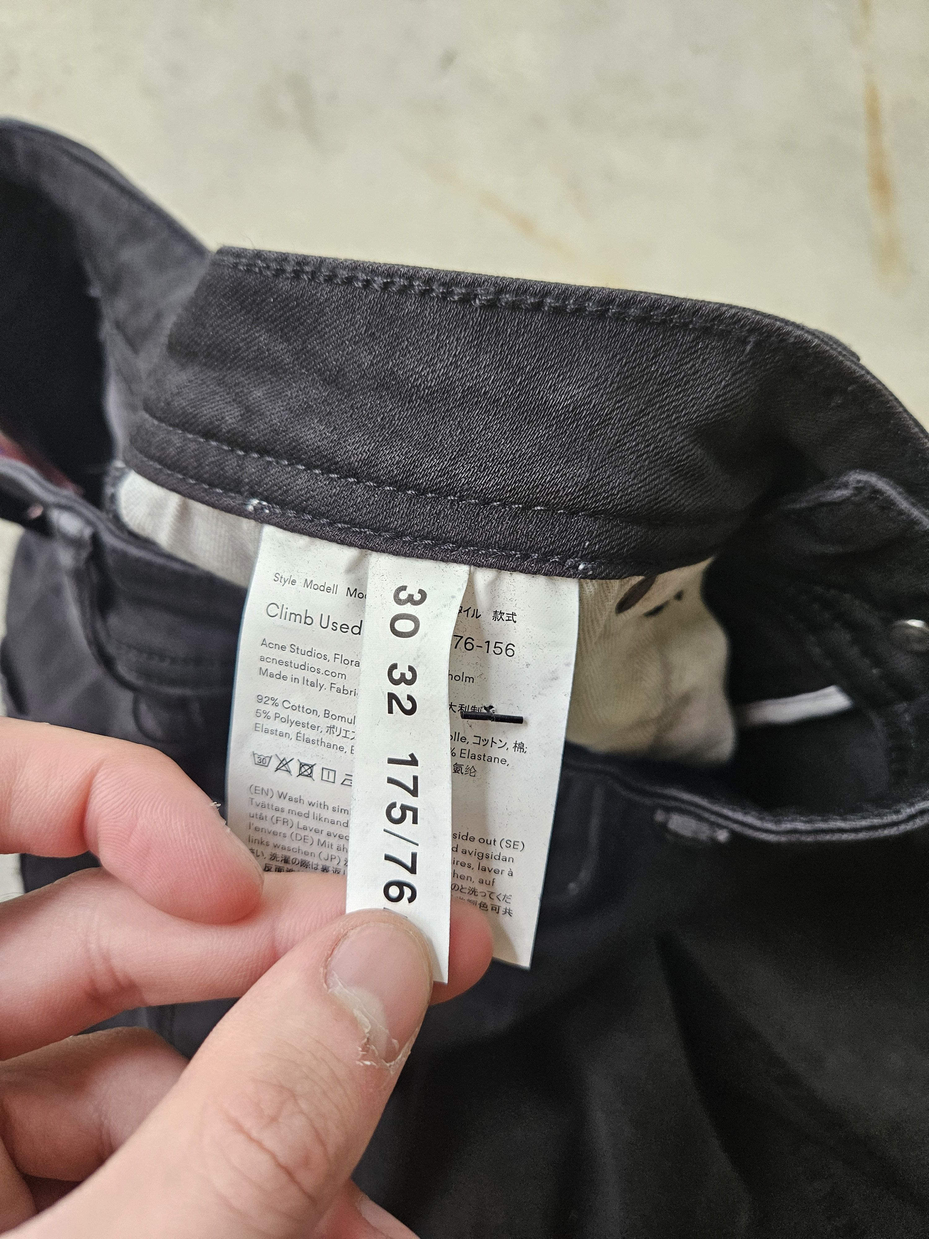 Acne Studios Blå Konst Climb Used Blk Back Patch Black Denim Jeans Size US 28 / EU 44 - 11 Thumbnail