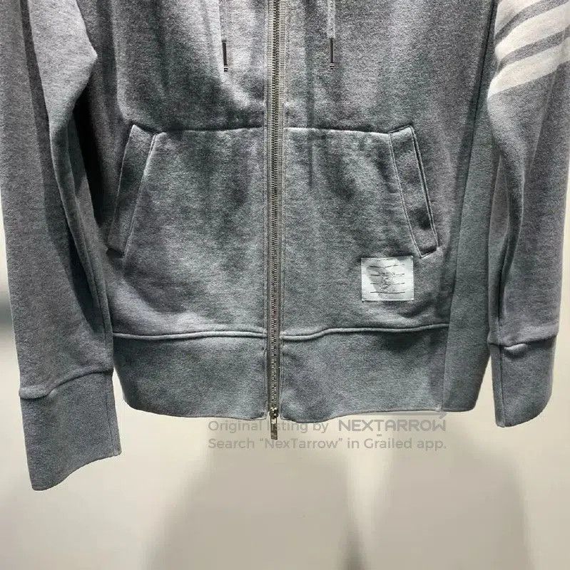 Thom Browne Thom Browne Gray Cotton Zip-Up Hoodie . Size US M / EU 48-50 / 2 - 4 Thumbnail