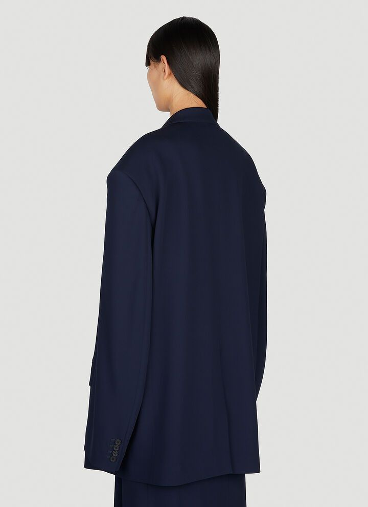 Balenciaga o1in1g1024 Oversized Jacket in Navy Blue Size L / US 10 / IT 46 - 5 Thumbnail