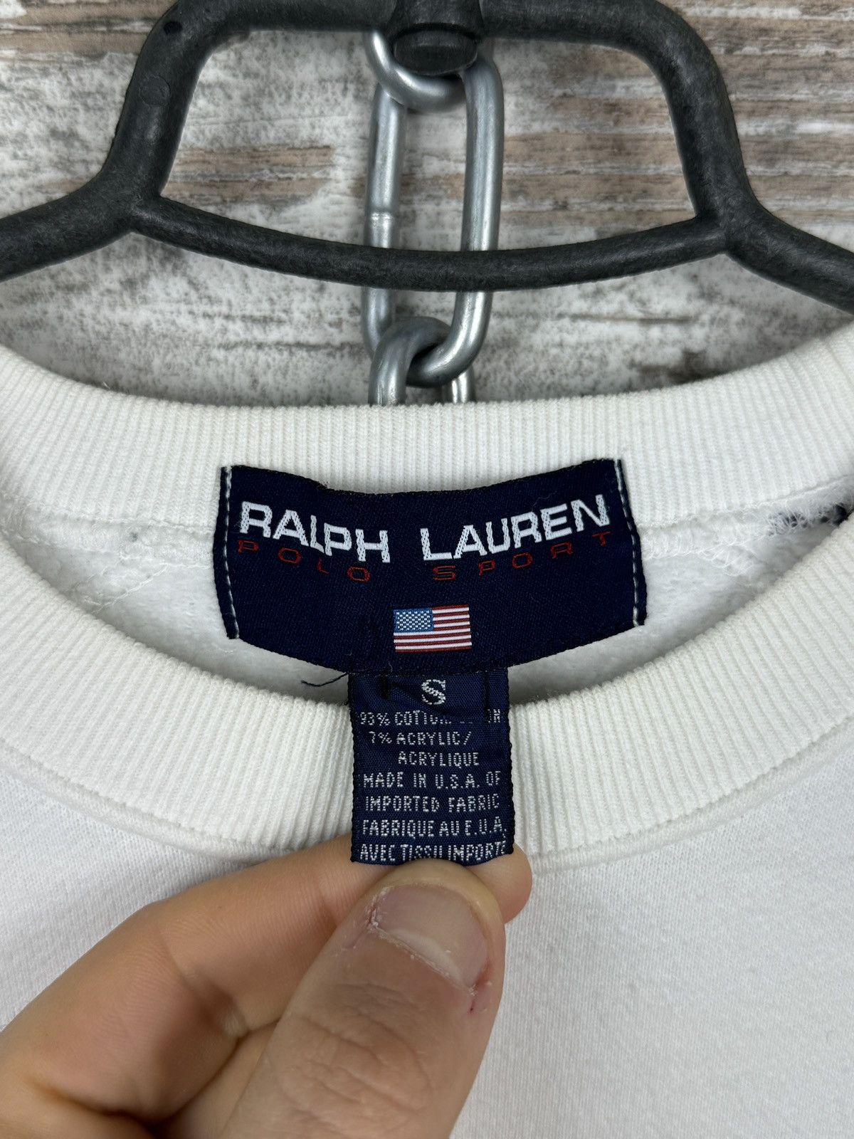 Polo Ralph Lauren × Vintage Mens Vintage Polo Ralph Lauren Sport USA sweatshirt big logo Size US S / EU 44-46 / 1 - 6 Thumbnail