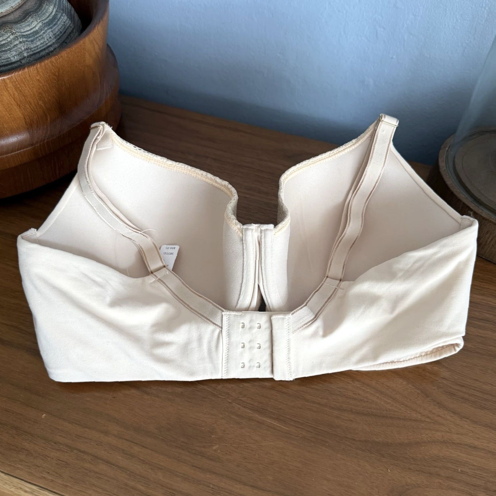 Vintage SOMA Embraceable Perfect Coverage Bra Crochet Lace Pale Sand 38 DDD Women Bra Size ONE SIZE - 2 Thumbnail