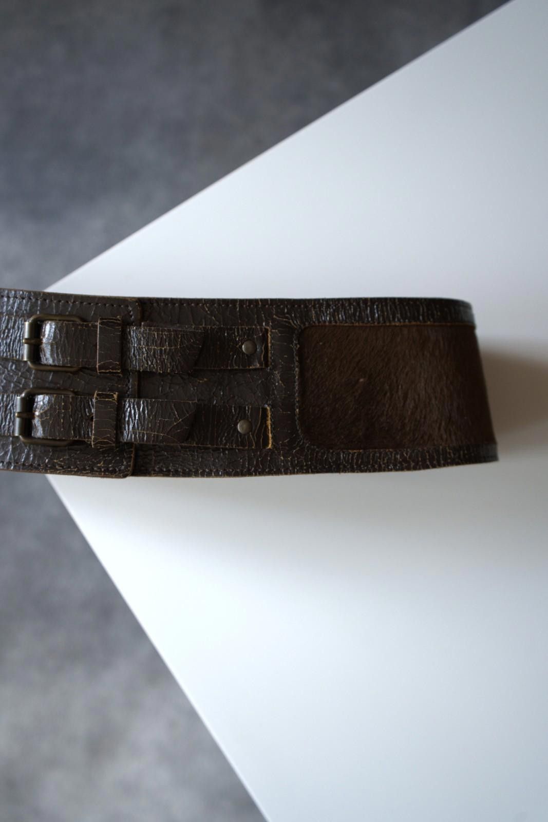Miu Miu F/W 2001 Miu Miu Calf Fur Corset Buckle Skin Leather Belt Size ONE SIZE - 8 Thumbnail